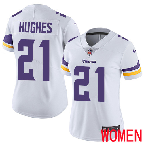 Minnesota Vikings #21 Limited Mike Hughes White Nike NFL Road Women Jersey Vapor Untouchable